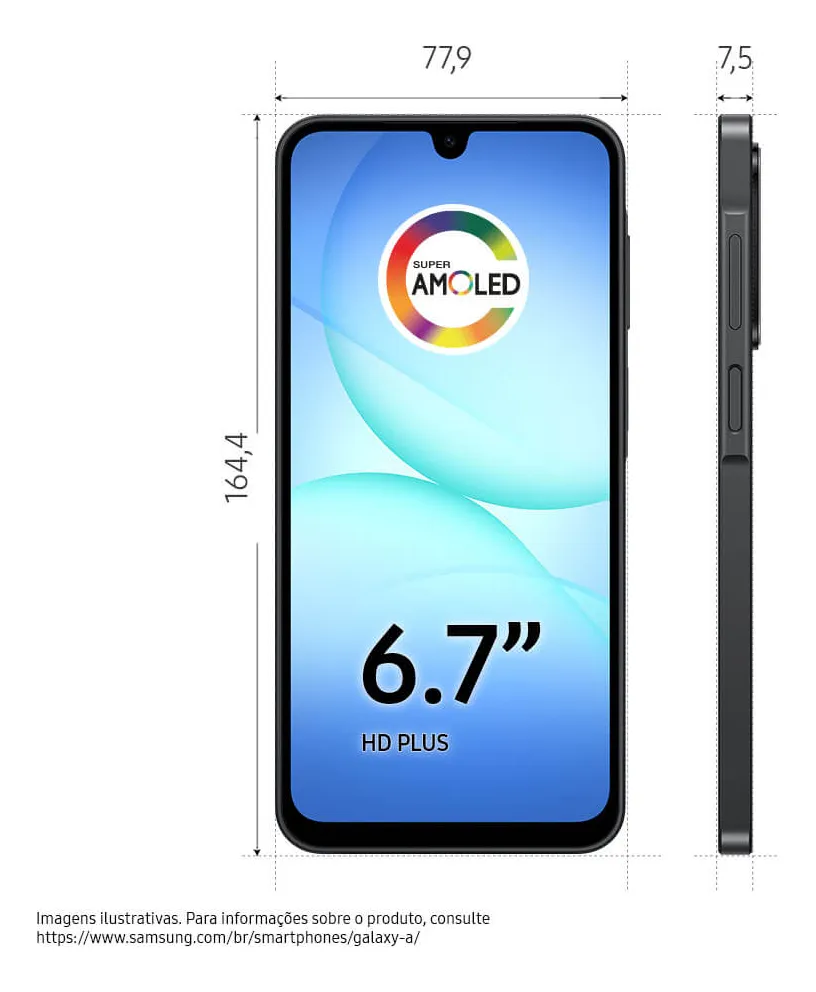 Celular Samsung Galaxy A17 Com Ia, 256gb, 8gb Ram, Câm De 50mp, Tela De 6.7 , Nfc, Ip54 - Preto 4G - Imagem 10