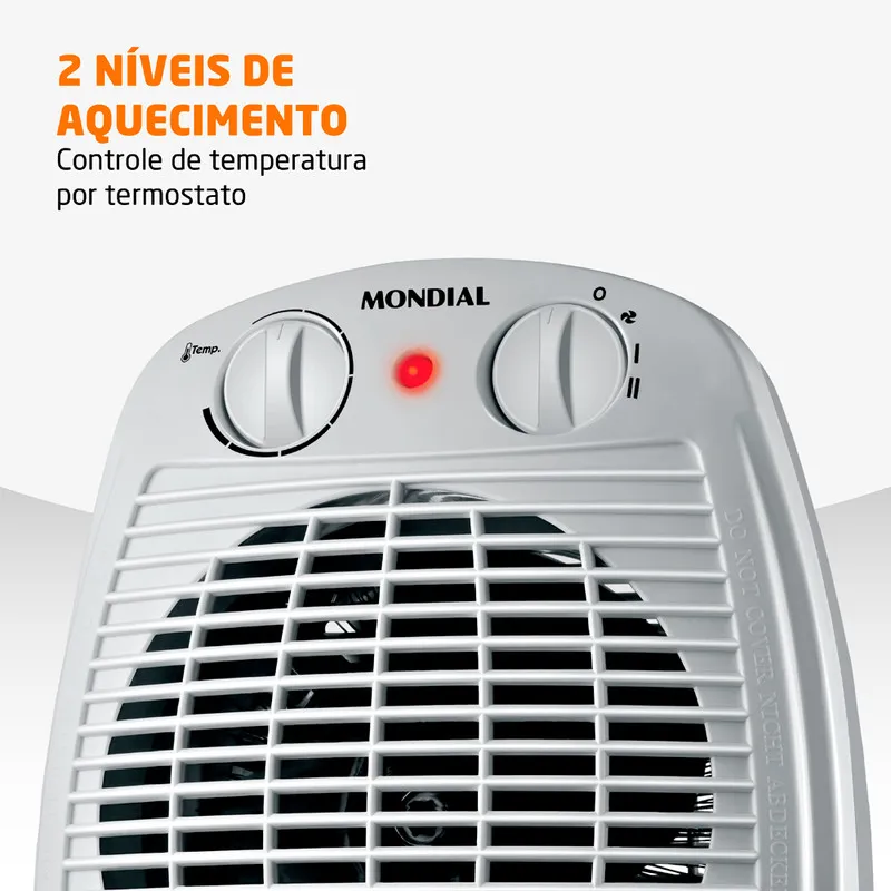 Mondial A-08 Aquecedor de ar 1500w termoventilação branco - Imagem 4