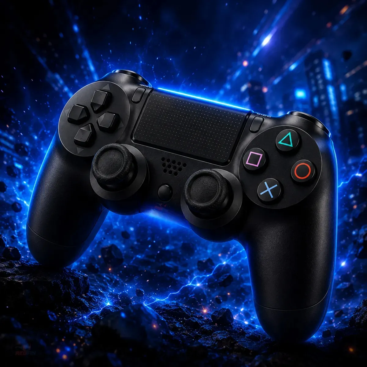 Controle Sem Fio Joystick Bluetooth Para Ps4 Videogame Tv Samsung Pc P4 Ps 4 Dual Shock Manete Pc Gamer Tv Smart Controle Bluetooth Celular Headset Sem Fio Com P2 Marca Redfin - Imagem 11