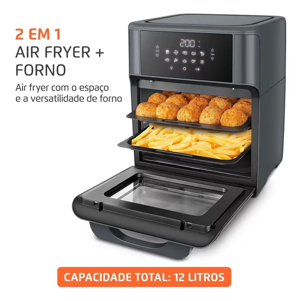 Fritadeira Air Fryer Oven Afon12lfg 12l Digital 2000 Mondial - Imagem 2
