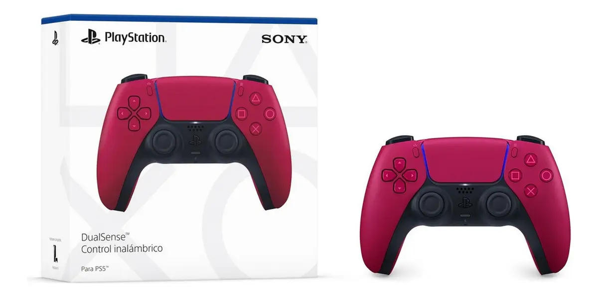 Controle joystick sem fio Sony PlayStation DualSense Wireless Controller PS5 cosmic red - Imagem 6