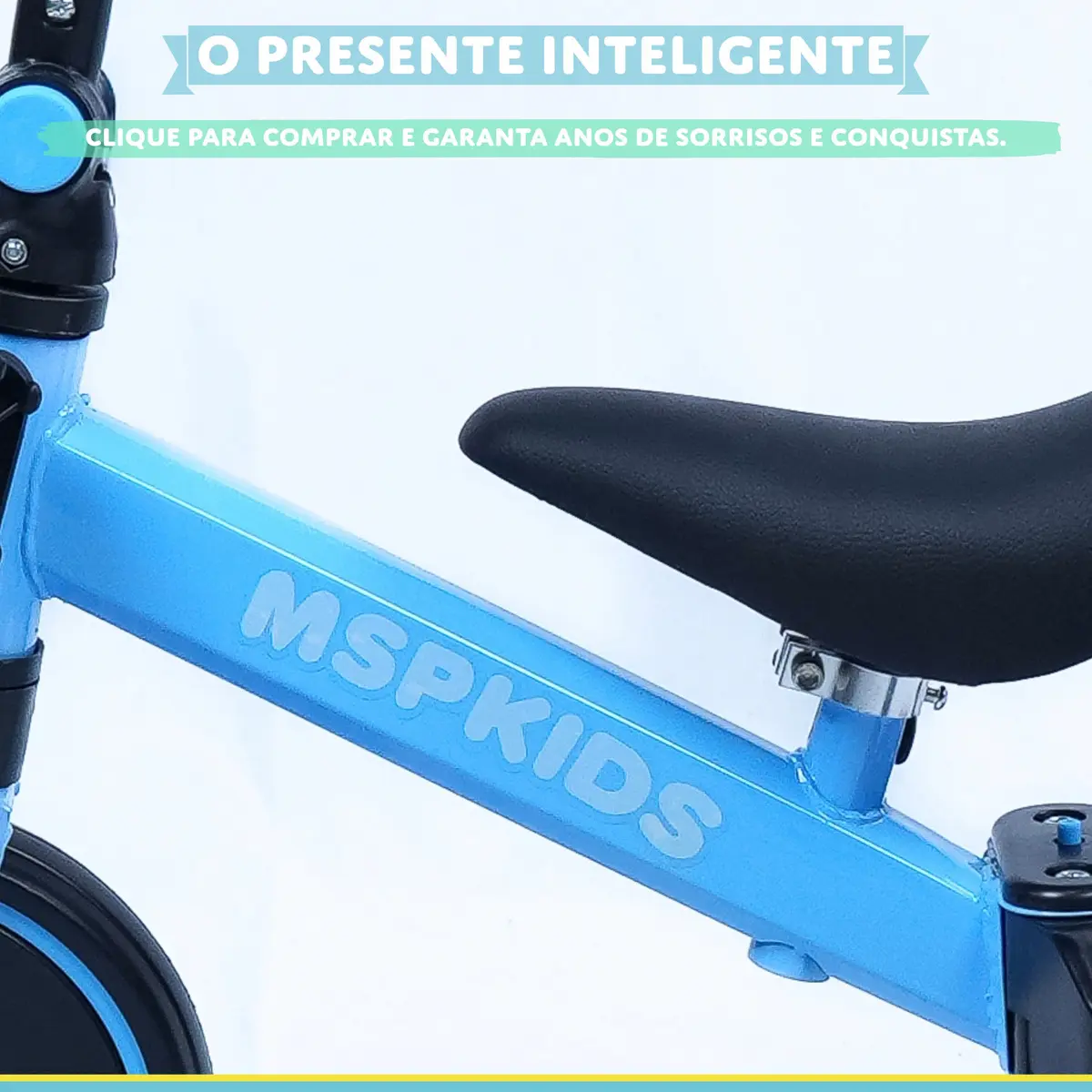 Bicicleta Equilibrio Tricilo Empurrador 5 Em 1 Seguro Bebe Cor Azul-claro - Imagem 11