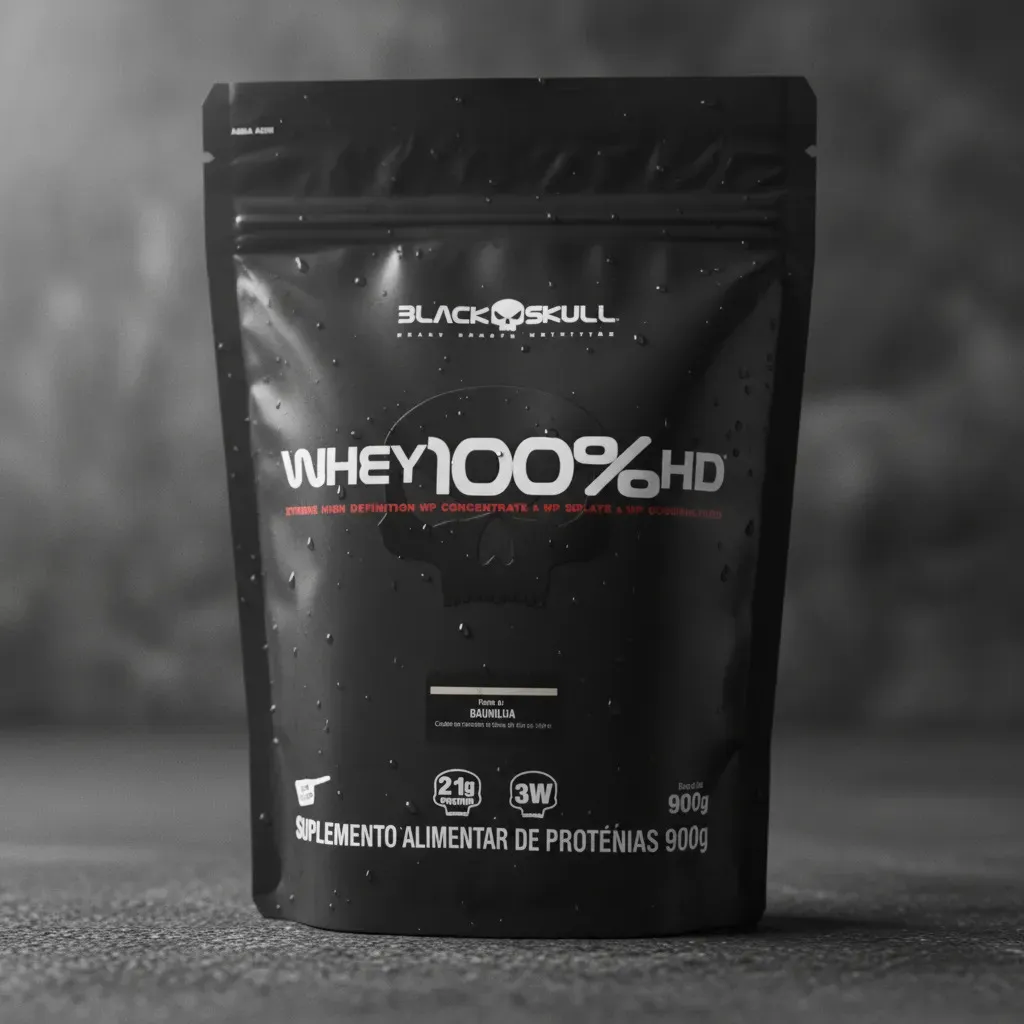 Whey 100% Hd Refil Black Skull - 900g (wpc, Wpi E Wph) Sabor Cookies & Cream - Imagem 5