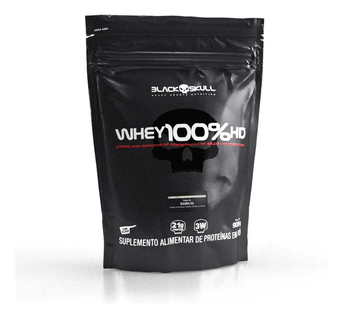 Whey 100% Hd Refil Black Skull - 900g (wpc, Wpi E Wph) Sabor Cookies & Cream