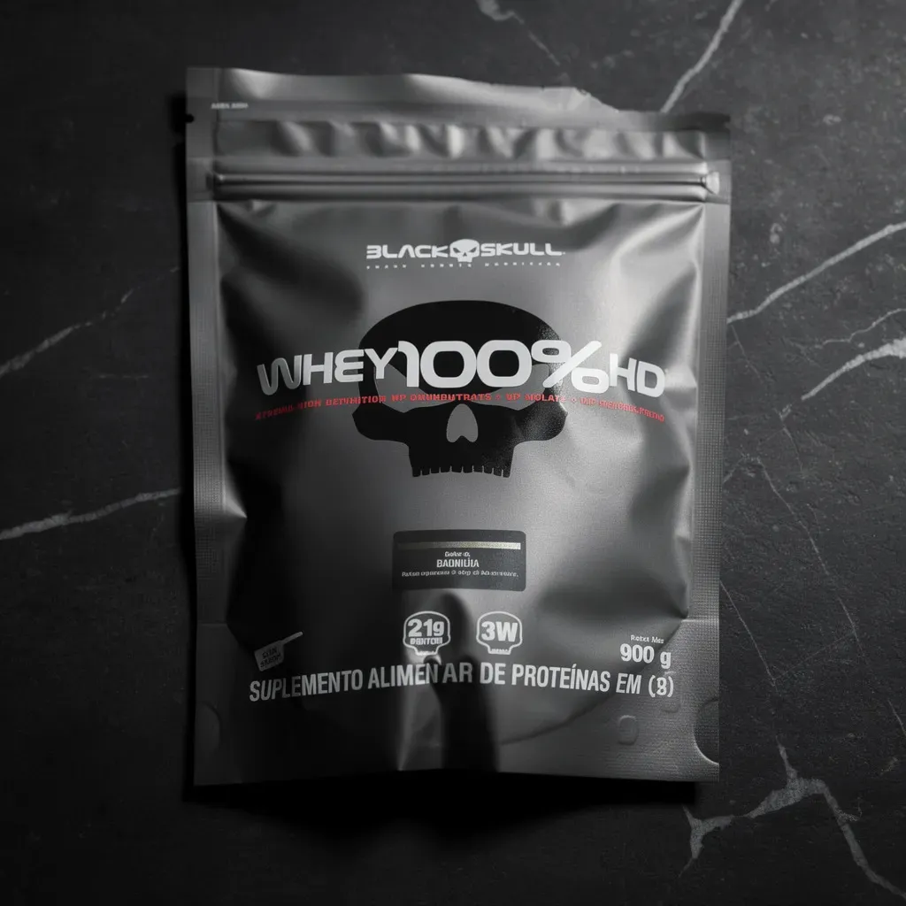 Whey 100% Hd Refil Black Skull - 900g (wpc, Wpi E Wph) Sabor Cookies & Cream - Imagem 9