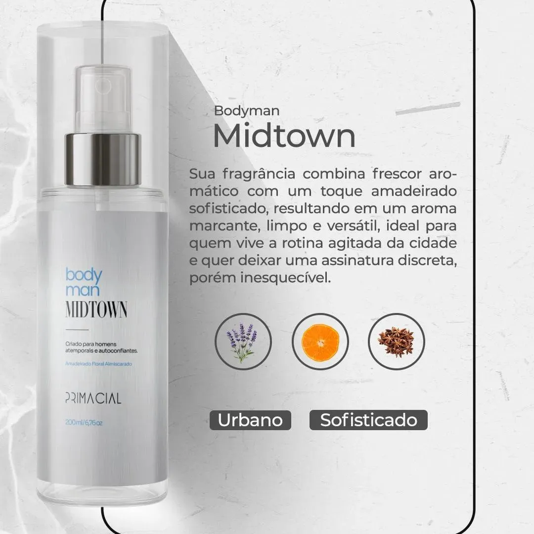 Kit Body Splash Masculino Barbarius + Enigma + Midtown 200ml - Imagem 6