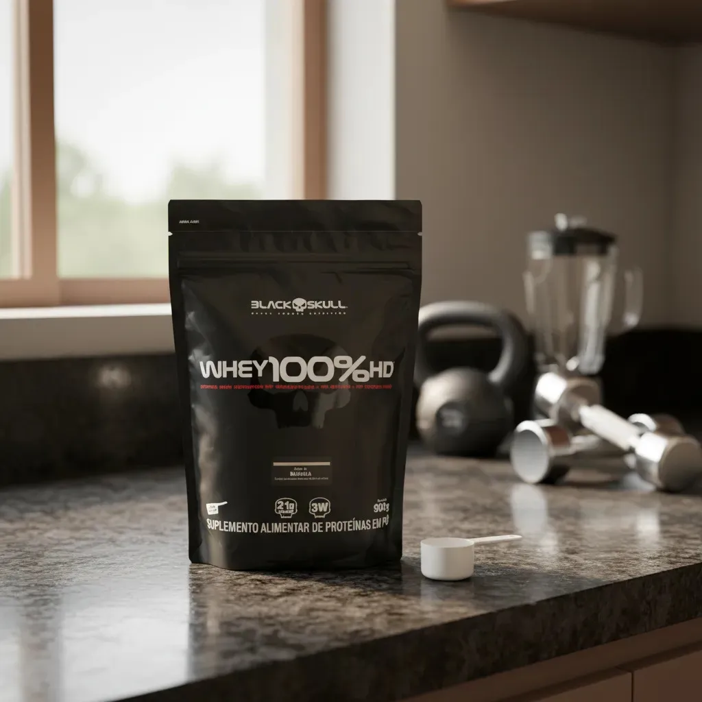 Whey 100% Hd Refil Black Skull - 900g (wpc, Wpi E Wph) Sabor Cookies & Cream - Imagem 3