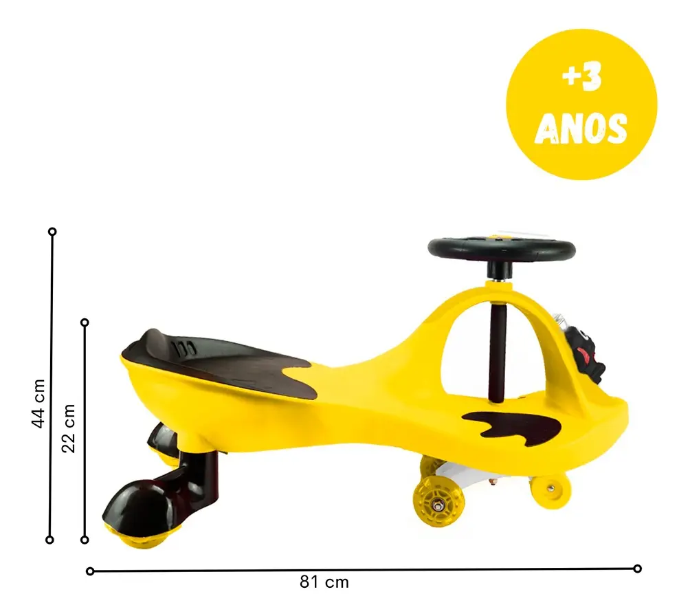 Carrinho Gira 360o Infantil De Passeio Led Rolimã Até 100kg - Imagem 8