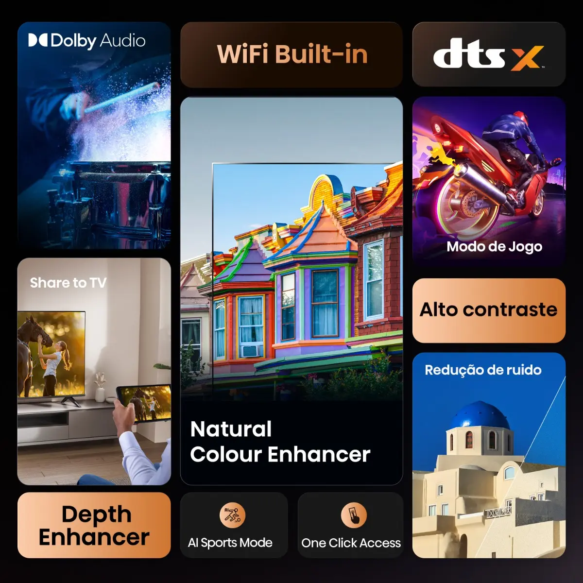 Hisense Smart TV FHD 43" Polegadas 43A4NV com HDR10, DTS Virtual X, Compatibilidade Alexa e Google Home - Imagem 3