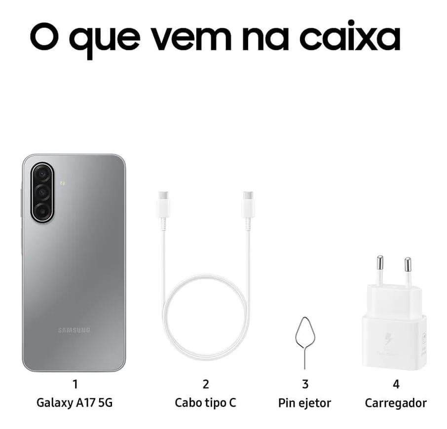 Celular Samsung Galaxy A17 5g Com Ia, 128gb, 4gb Ram, Câm De 50mp, Tela De 6.7 , Nfc, Ip54 - Cinza - Imagem 13