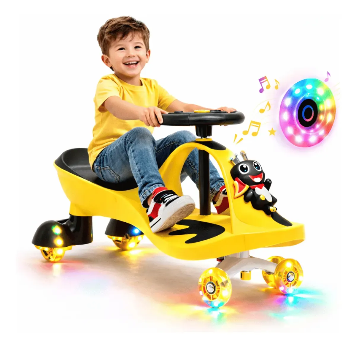 Carrinho Gira 360o Infantil De Passeio Led Rolimã Até 100kg - Imagem 3