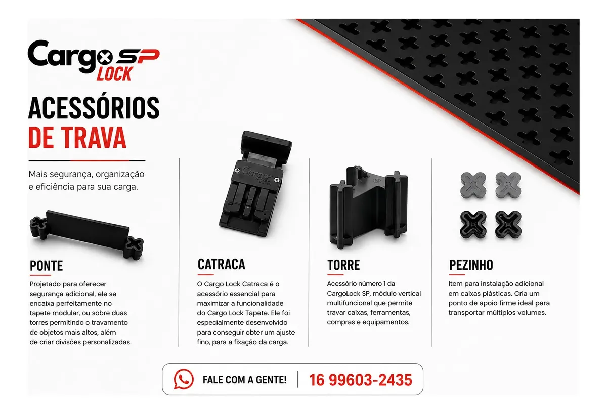 Tapete Protetor Organizador De Caçamba Fiorino Cargolocksp - Imagem 7