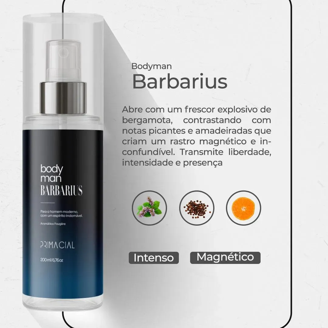 Kit Body Splash Masculino Barbarius + Enigma + Midtown 200ml - Imagem 7