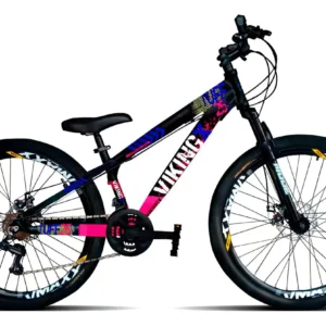 Bicicleta Mountain Bike Vikingx Tuff 25 Aro 26 Quadro 13 – Preto/rosa
