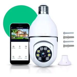 Câmera Lampada De segurança Casenn Ip Wifi Com Visão Noturna Interna Externa App Yoouse Espiã 360o Cor Branco