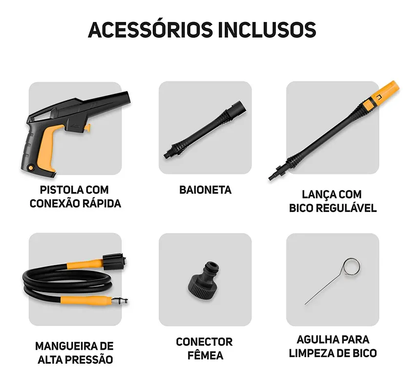 Lavadora de Alta Pressão Compacta WAP WL 1800 1400W 1500PSI 360L/h 127V - Imagem 8