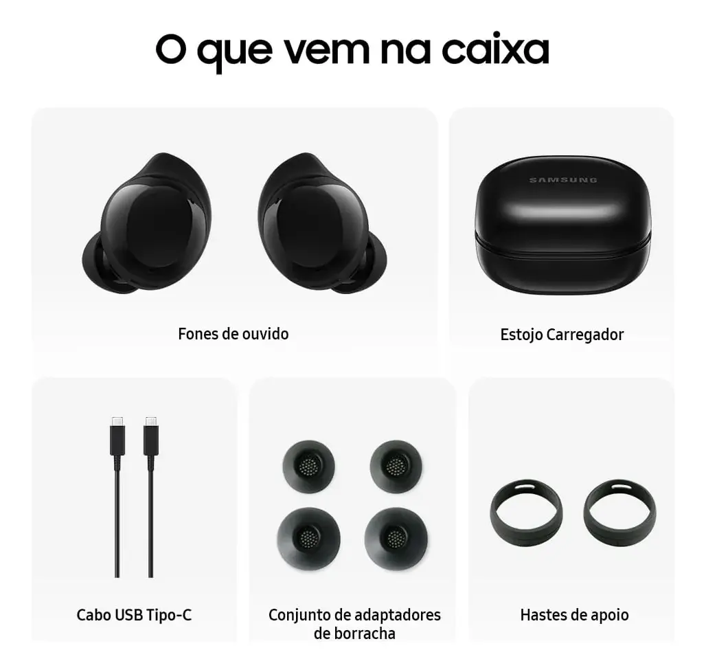 Samsung Galaxy Buds Core, Fone de Ouvido, sem fio, cancelamento de ruído, interprete inteligente Preto - Imagem 2