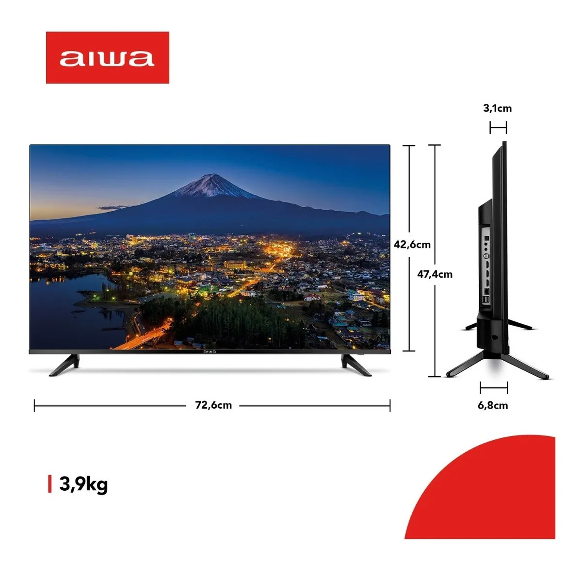 Smart TV AIWA 32” Android HD Borda Ultrafina HDR10 Dolby Áudio AWS-TV-32-BL-02-A - Imagem 10