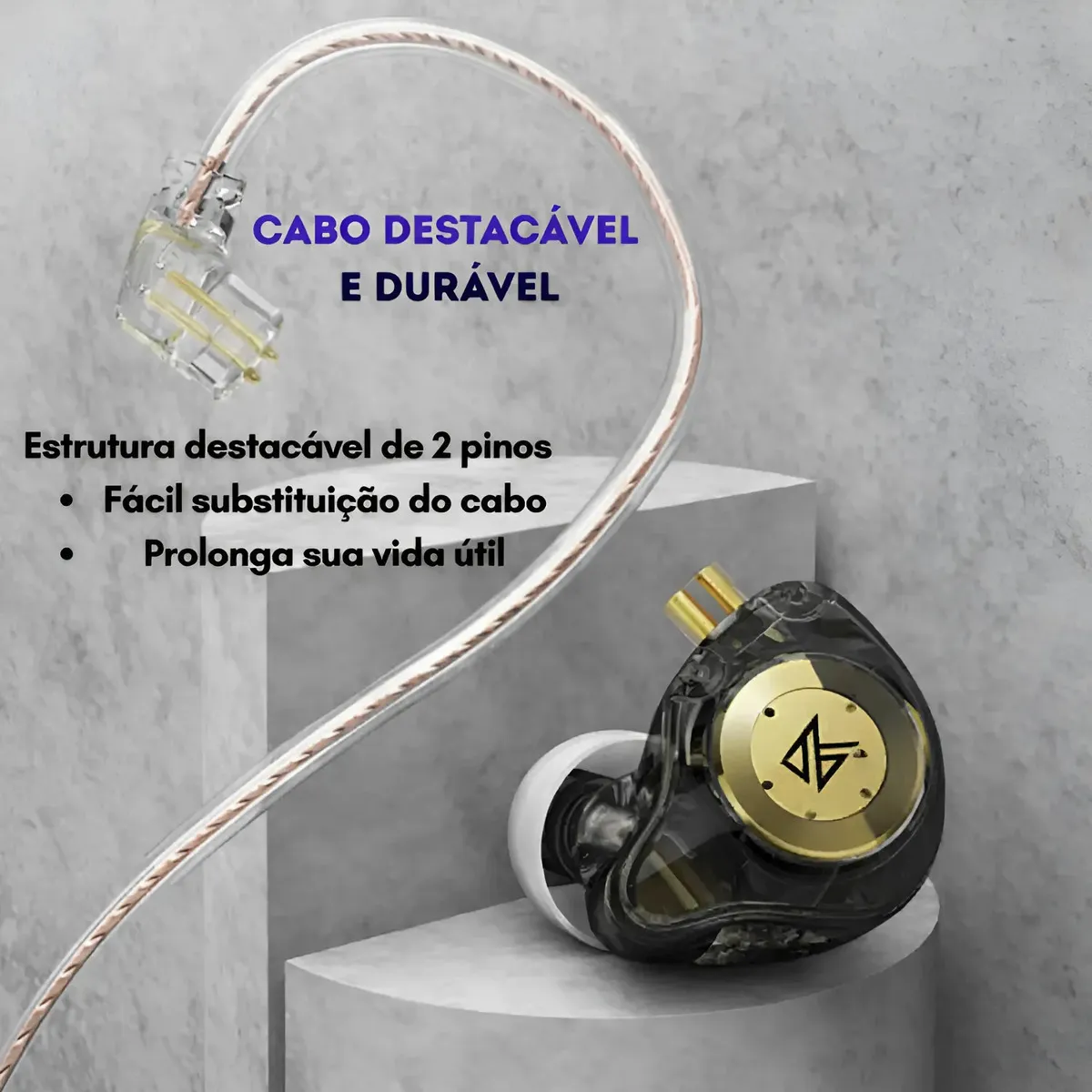 Fone De Ouvido Kz Edx Pro Dj Musicos Retorno Palco In-ear Cor Preto C/microfone - Imagem 6