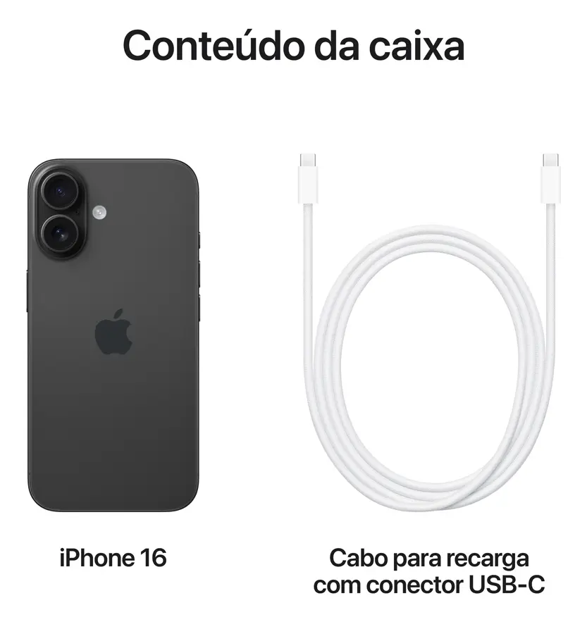 Apple iPhone 16 (128 GB) - Preto - Distribuidor Autorizado - Imagem 9