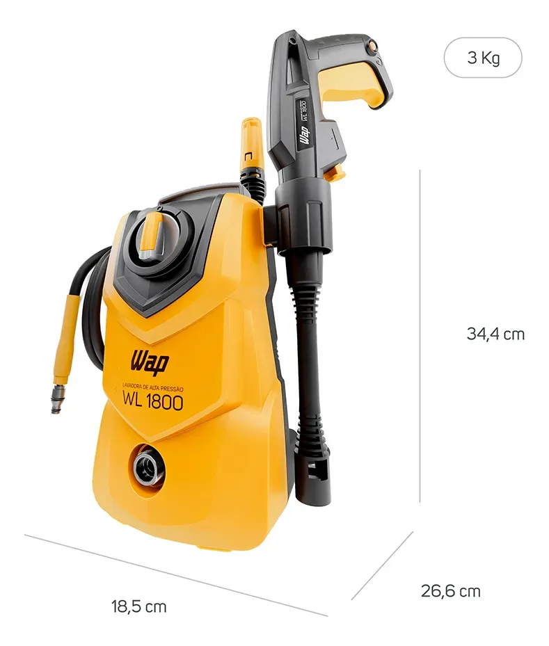 Lavadora de Alta Pressão Compacta WAP WL 1800 1400W 1500PSI 360L/h 127V - Imagem 12