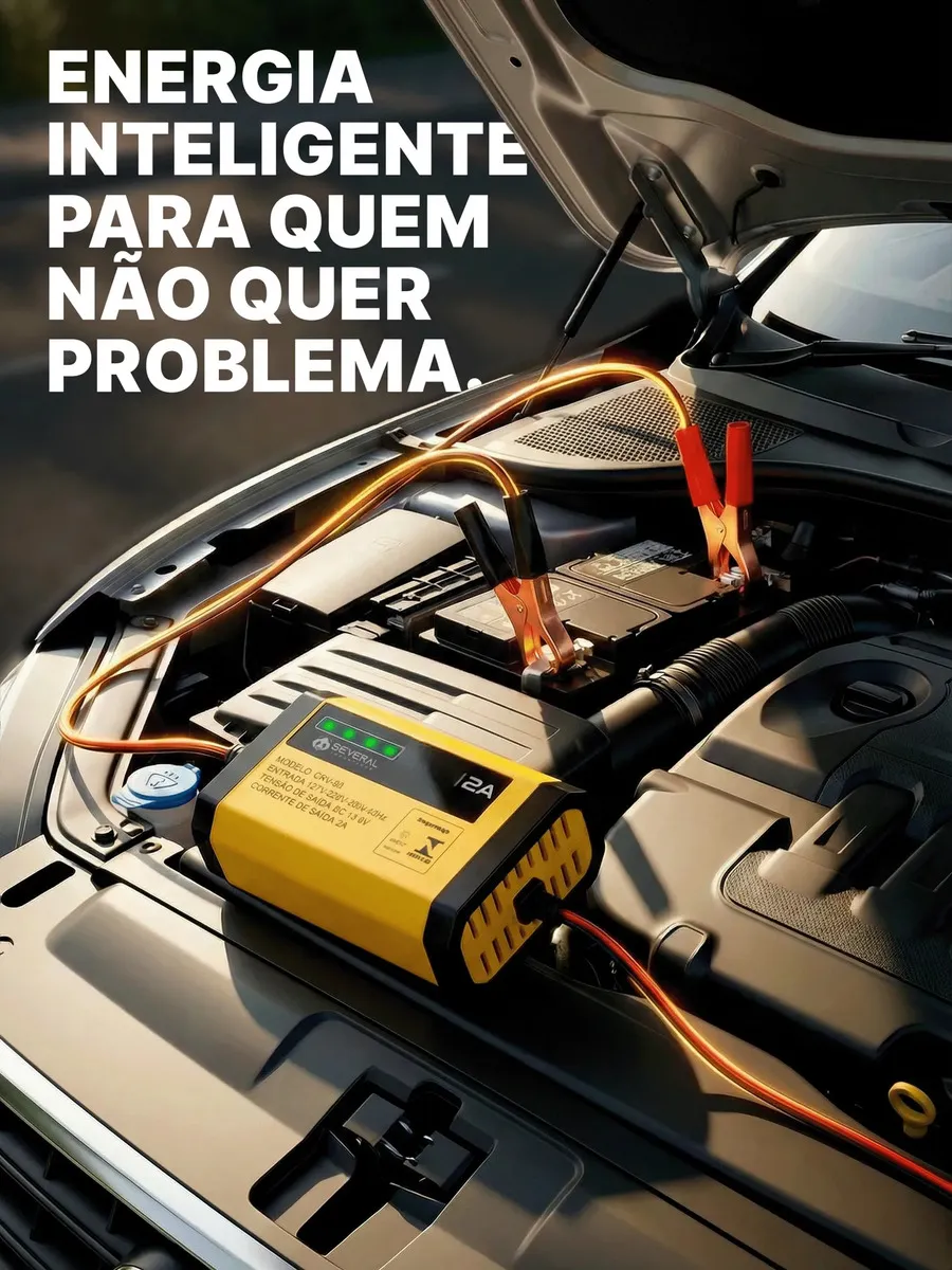 Carregador Bateria Automotivo 12v Até 300 Amperes, Carga Lenta 2a, Inteligente, Portátil, Carro, Moto, Caminhão, Jet Sky, Empilhadeira, Bivolt 110/220v Several Importados - Imagem 6