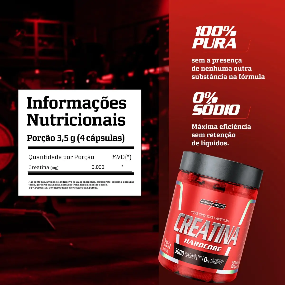 Creatina Integralmedica 100% Pura 60 Cápsulas - Aumento de Resistência e Desempenho para Atletas e Treinos Intensos - Imagem 4