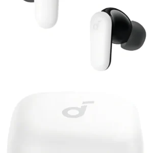 Fone de Ouvido Bluetooth 5.4 soundcore P30i da Anker, Cancelamento de Ruído Adaptativo, Graves Poderosos, 45H de Reprodução, Estojo 2-em-1 com Suporte para Celular, IP54, Fone sem fio TWS, Branco