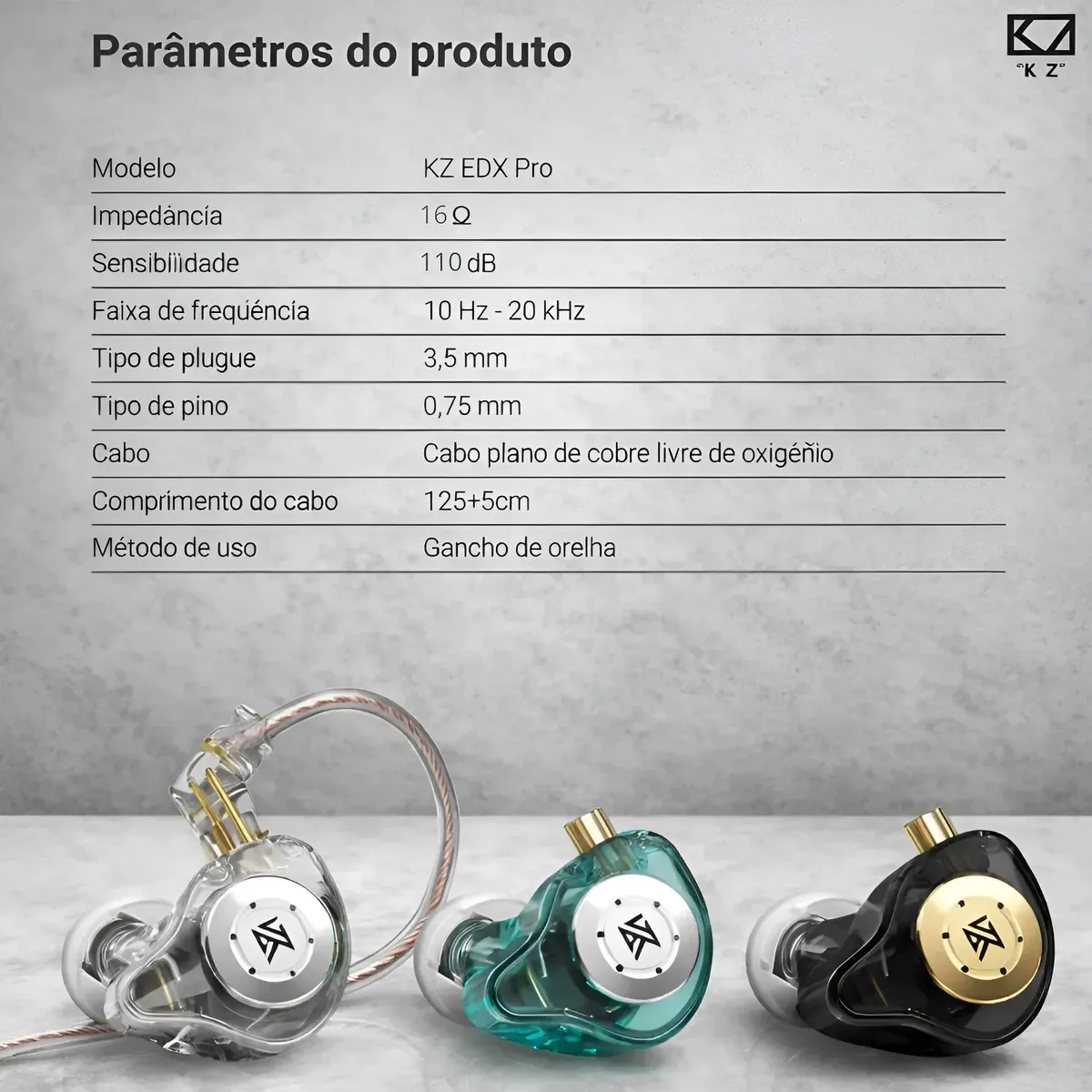 Fone De Ouvido Kz Edx Pro Dj Musicos Retorno Palco In-ear Cor Preto C/microfone - Imagem 4