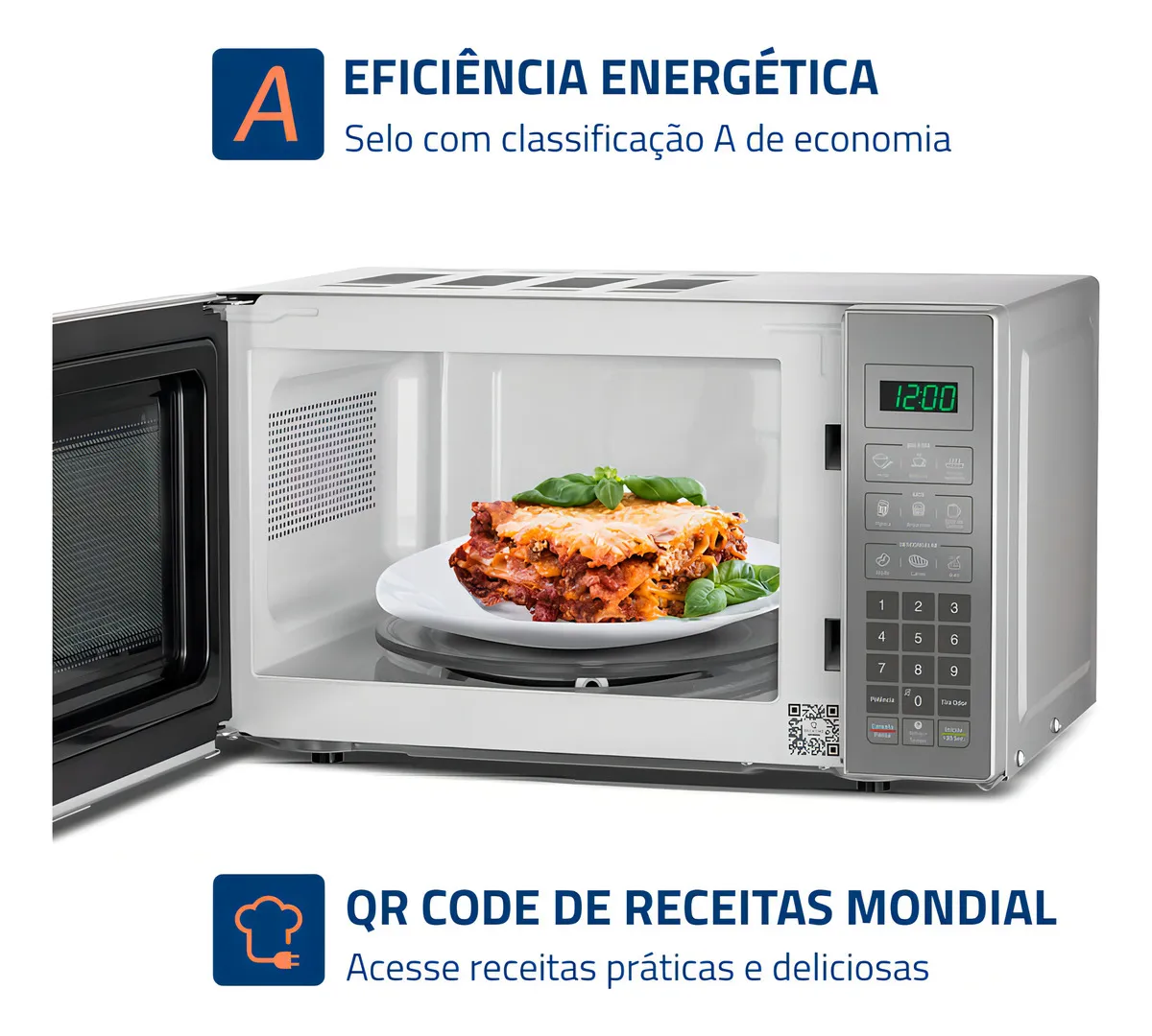 Micro-ondas Mondial 21L 1200W MO-01-21-E Espelhado - Imagem 8