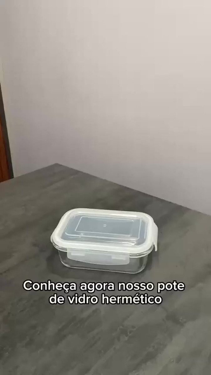 Kit 10 Potes Herméticos Vidro 640ml Starhouse Marmita Forno Micro-ondas Airfryer com 4 travas de super vedação - Imagem 9