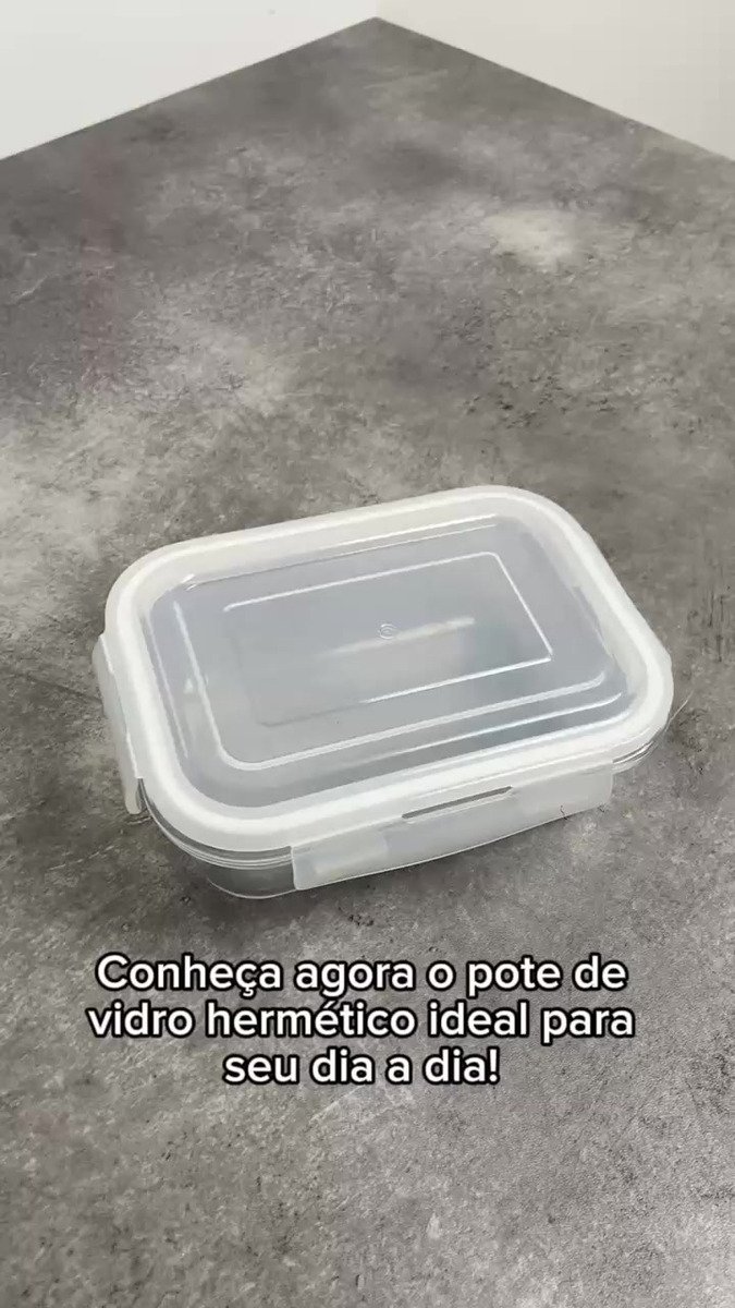 Kit 10 Potes Herméticos Vidro 640ml Starhouse Marmita Forno Micro-ondas Airfryer com 4 travas de super vedação - Imagem 10