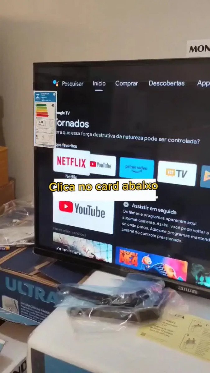 Smart TV AIWA 32” Android HD Borda Ultrafina HDR10 Dolby Áudio AWS-TV-32-BL-02-A - Imagem 2