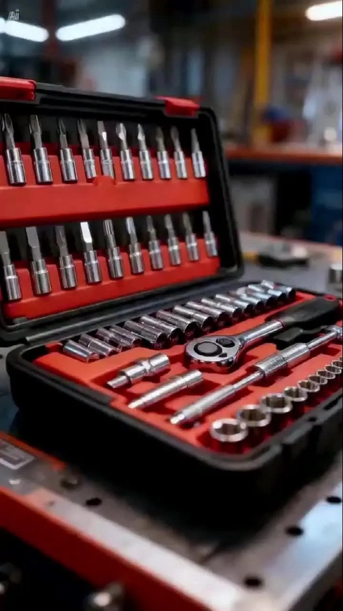 Kit Chaves Ferramentas Jogo Fenda Philips Catraca Soquete Allen 46 Peças Com Maleta Completa Manual Ideal Mecânico Manutenção Casa Carro Profissional Resistente Portátil Compacto Quicko Vermelho - Imagem 2