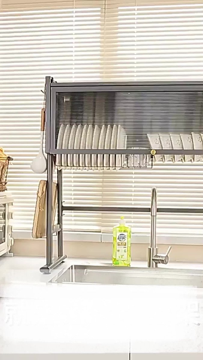 Escorredor De Pratos Louça Preto Cozinha Suspensa 65cm 18pçs - Imagem 2