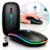 Mouse Sem Fio Recarregável Wireless Optico Led Rgb Ergonômico Sem Fio Para Pc Desktop Notebook Tablet Smartphone Preto